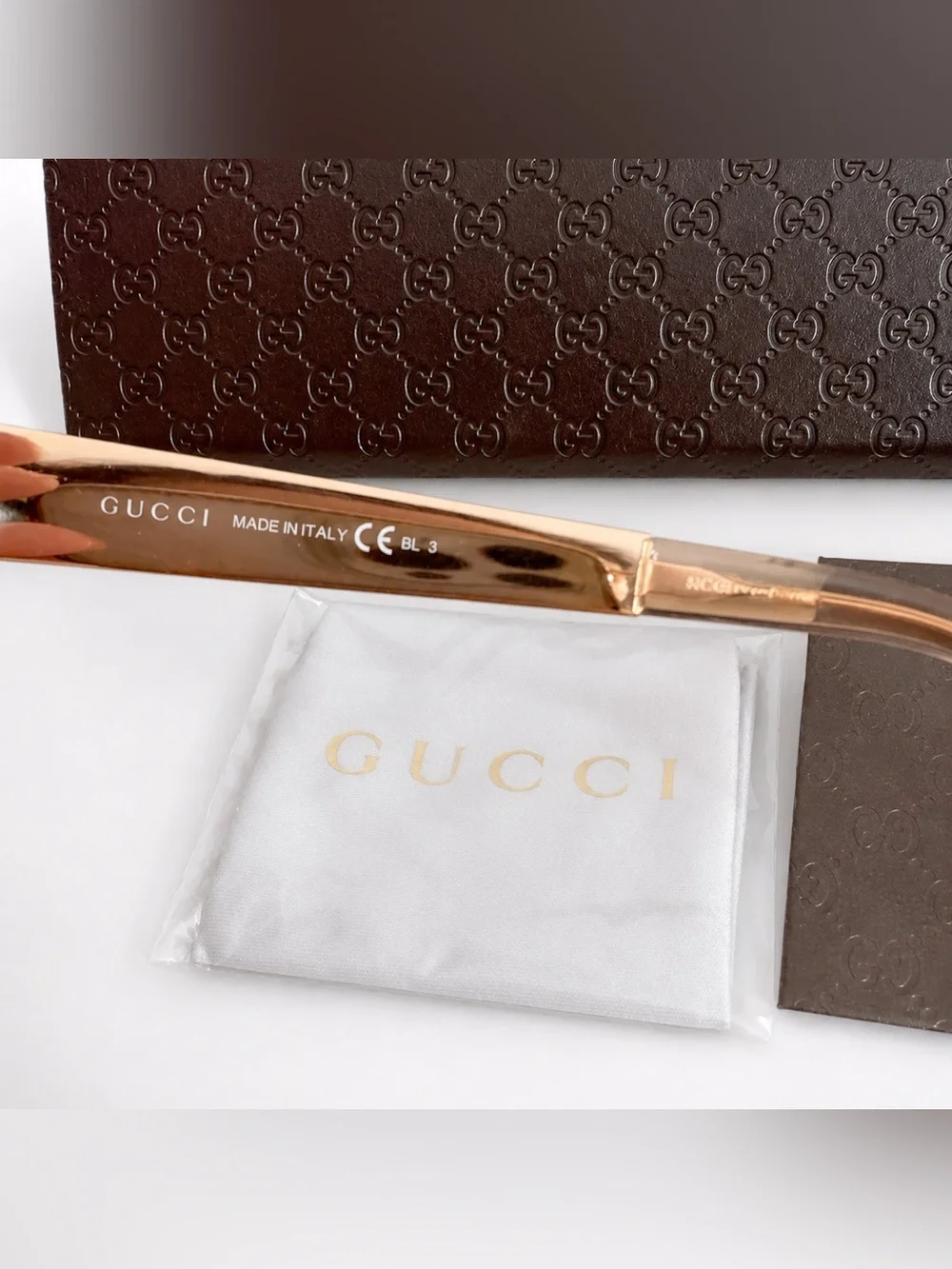 NEW Gucci Tortoiseshell Cat-Eye Sunglasses w/ Rose Gold mirrored Lenses GG373 S